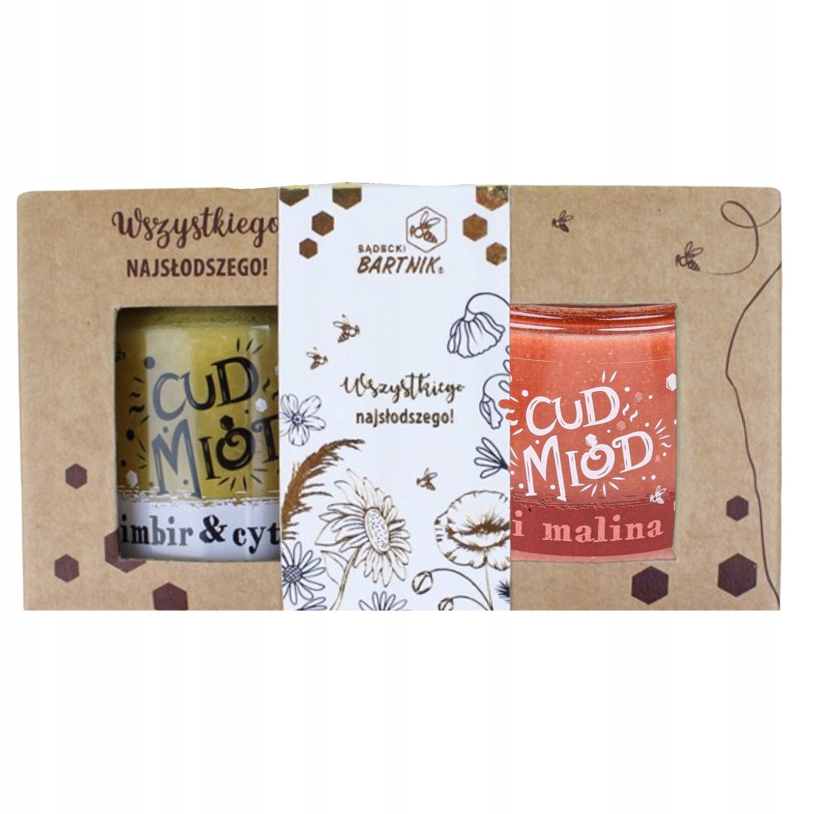 Bartnik zázrak med 250g Citron zázvor Malina v dárkovém balení