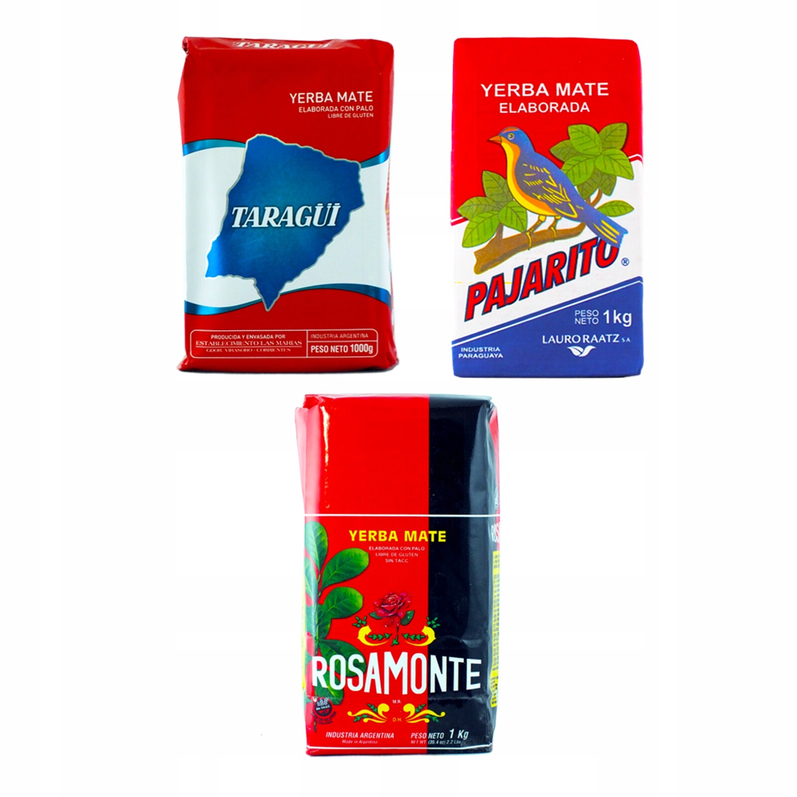 Yerba Mate Rosamonte Pajarito Taragui 3x1kg Sada