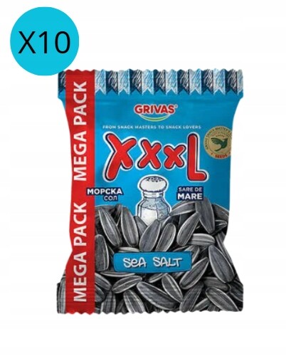 Grivas Słonecznik Prażone Nasiona Solone Chrupiąca Przekąska 10x 170g