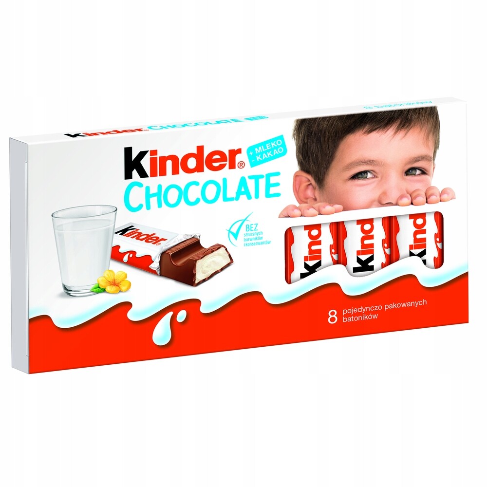 Kinder Schokolade tyčinky 8 kusů 100 g De x 10 ks