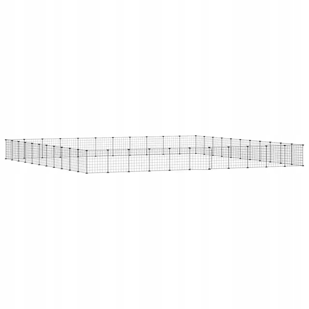 44panelová ohrádka pro zvířata s dvířky černá 35 x 35 cm ocel