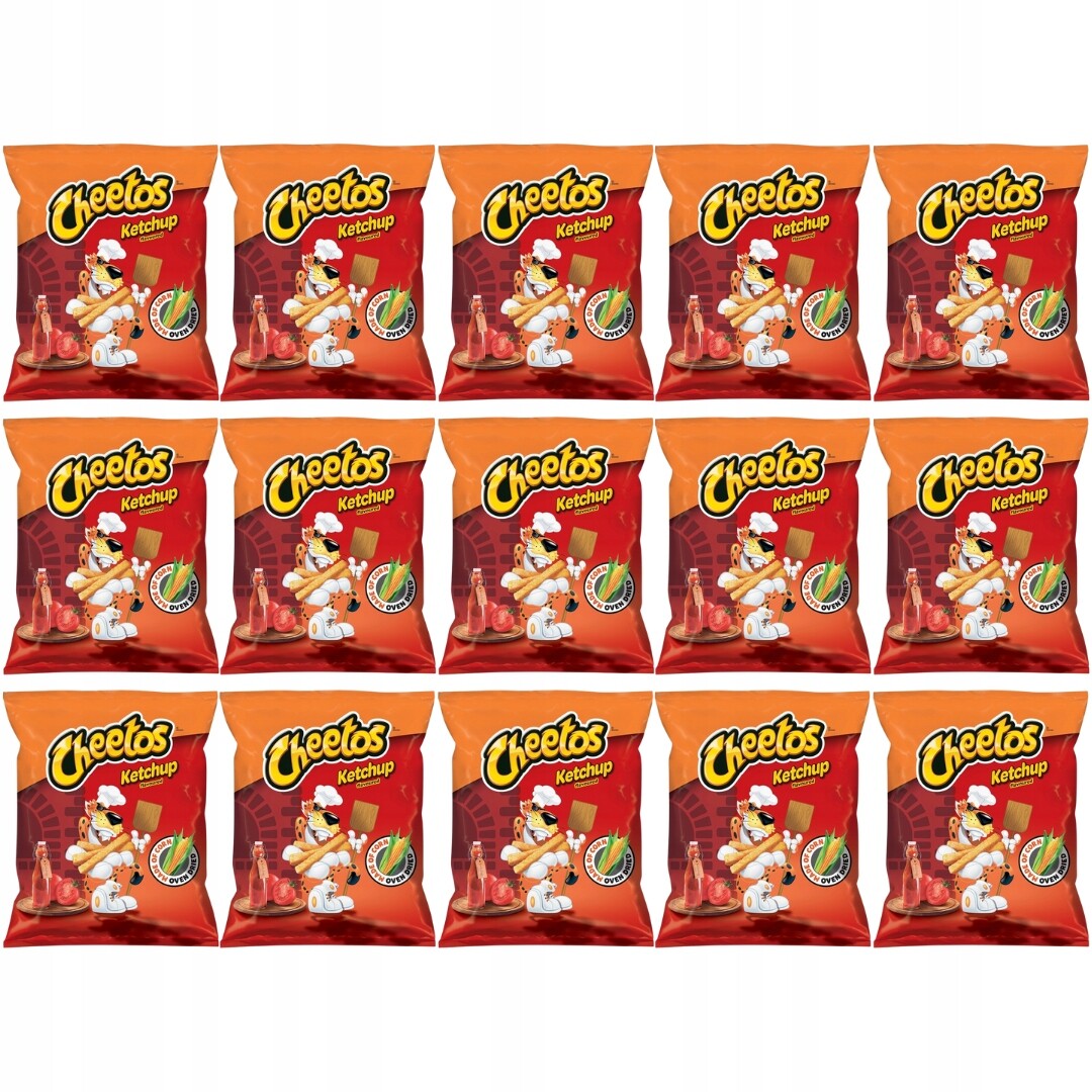 Cheetos Kukuřičné křupky s kečupovou příchutí 43 g x 15 kusů