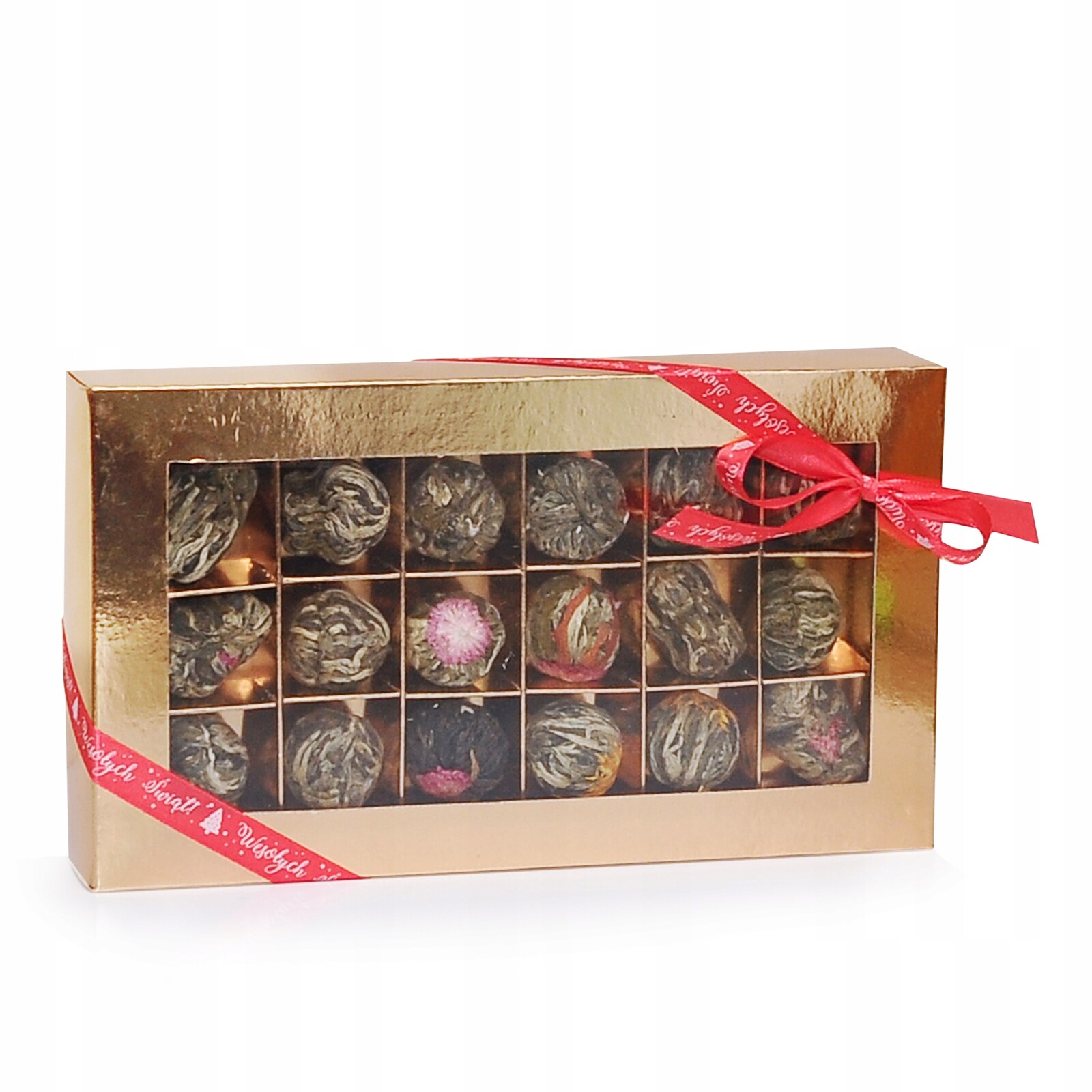 Sada kvetoucích čajů jako dárek Kvetoucí Bonboniéra 18 různých čajů