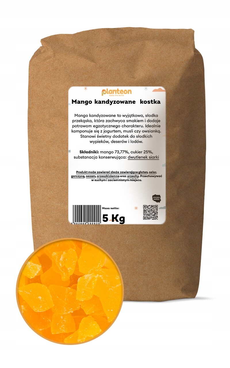 Mango kandovaná kostka 5 kg, náhrada sladkostí, rychlá svačinka