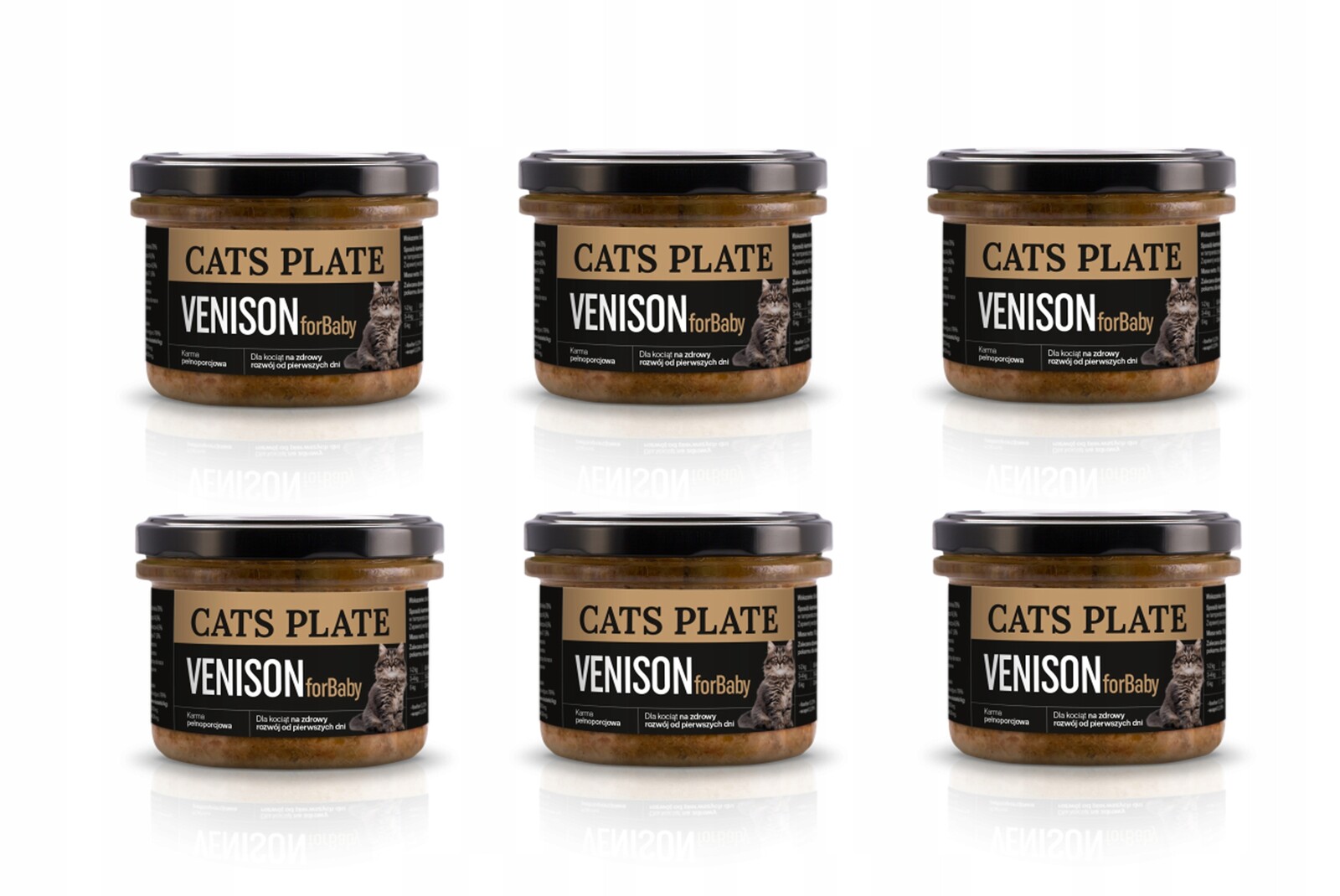 Cats Plate Baby Venison – zvěřina pro koťata 6x180 g