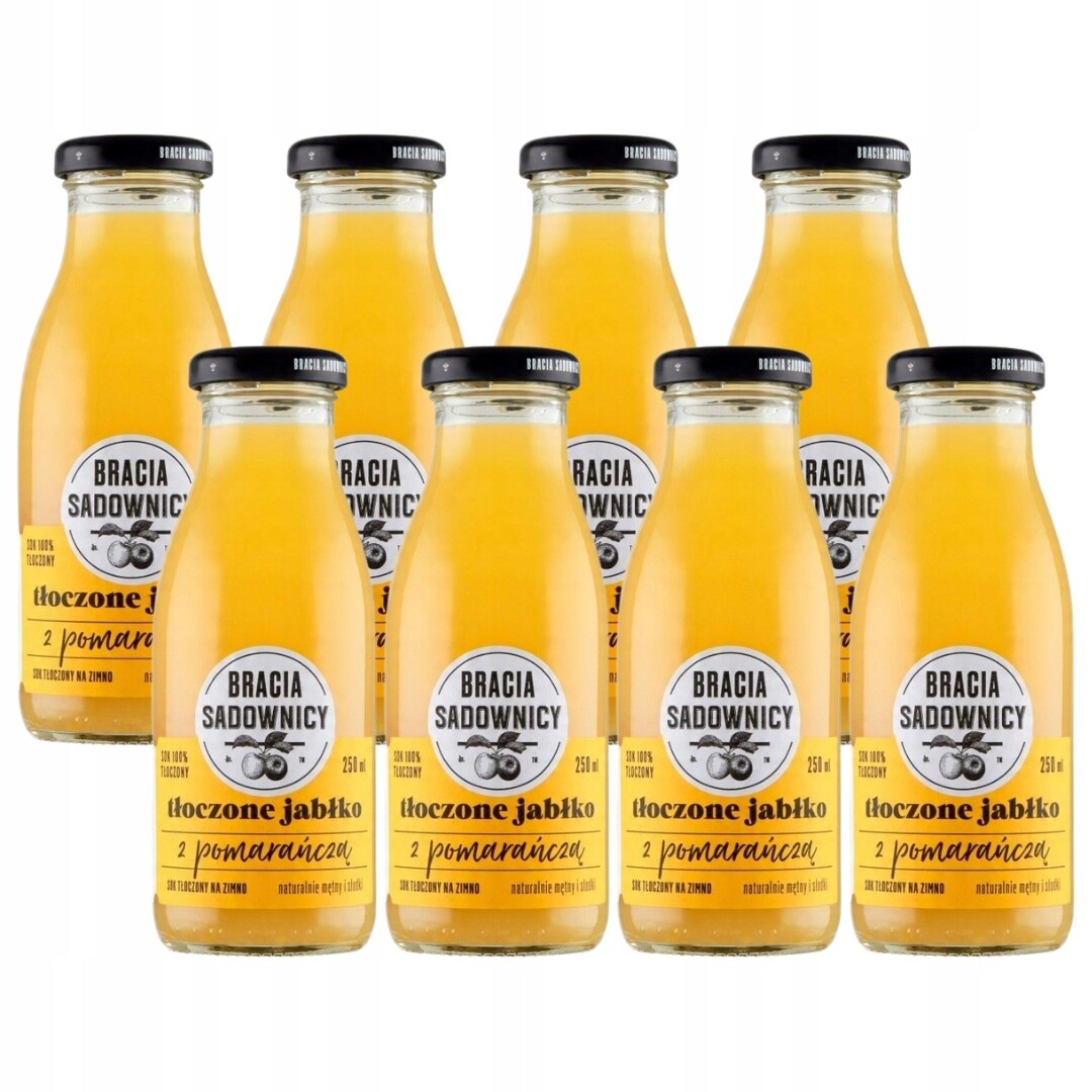 Bracia Sadownicy Šťáva lisované jablko s pomerančem 250 ml x 8 kusů