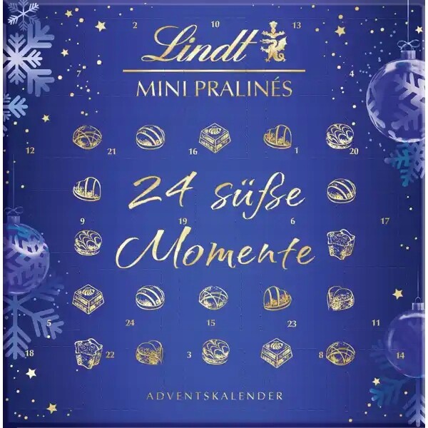 Lindt Adventní kalendář Mini Pralinés 125 g 24 kusů Německo