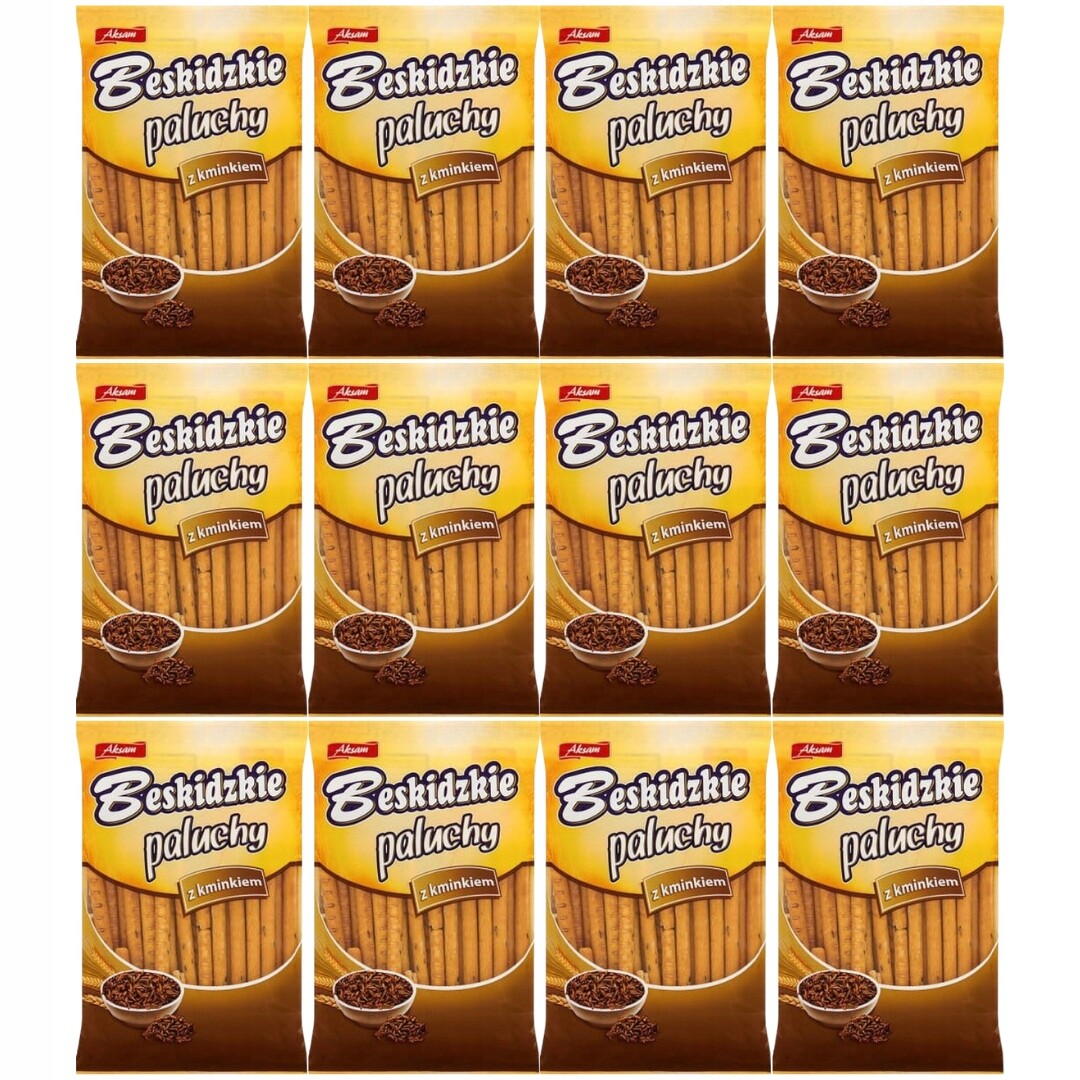 Aksam Beskydské Tyčinky s kmínem 100 g x 12 kusů