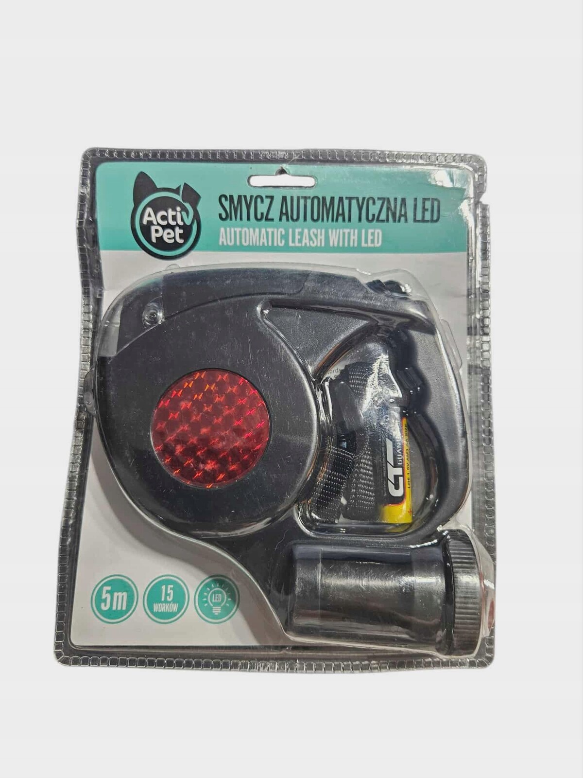 Vodítko s Led 5 m pro psa ActiPet Automatická Sáčky baterie