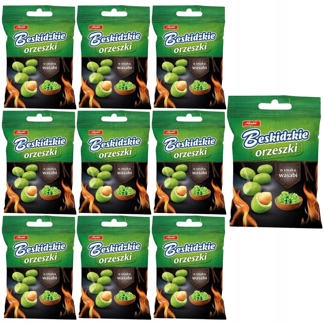 Beskidzkie oříšky s příchutí wasabi 70 g x 10 kusů