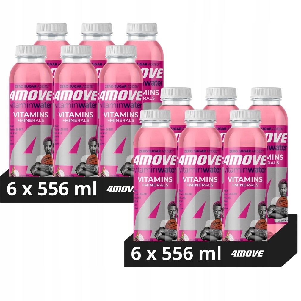 4Move Vitamin Water neperlivý nápoj s příchutí hroznové víno – dračí ovoce 556 ml x