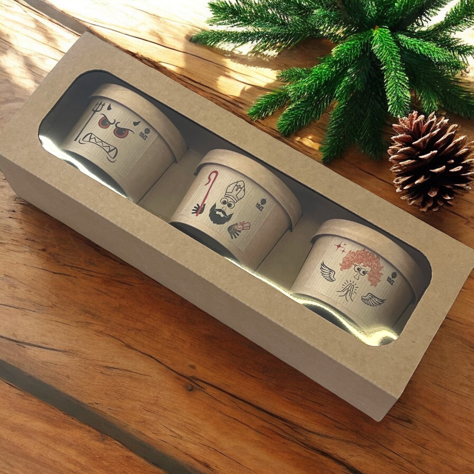 Nutworld.cz Dárková krabice 3x EKO kelímek MIKULÁŠ