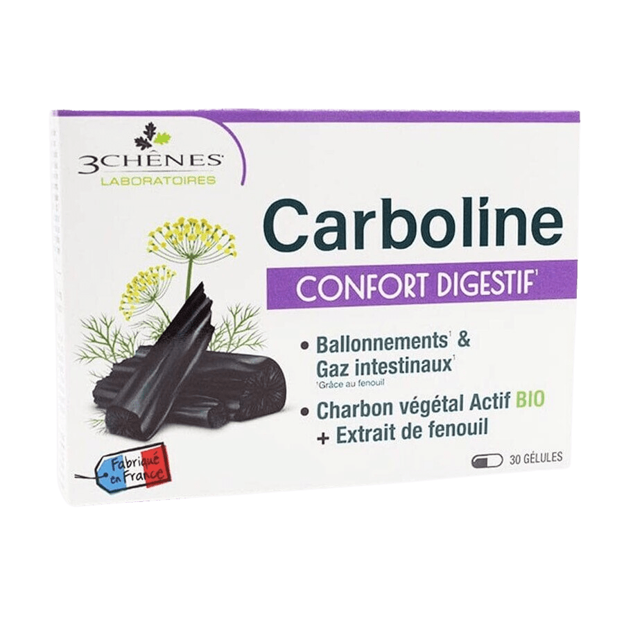 CARBOLINE Comfort Digestif rostlinné uhlí 30 kapslí
