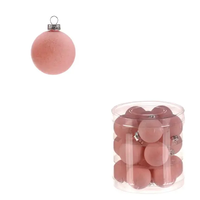 Autronic Sametové ozdoby, pr. 4 cm (18 ks) VAK132 PINK