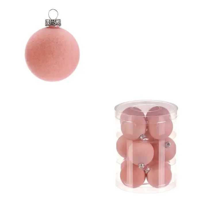 Autronic Sametové ozdoby, pr. 5 cm (12 ks) VAK133 PINK