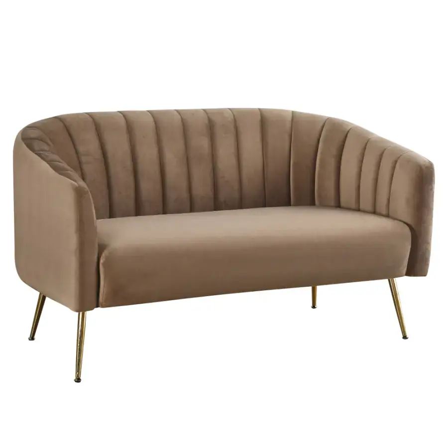 Tempo Kondela Designový 2-sed BAGY - hnědá/gold chrom-zlatý