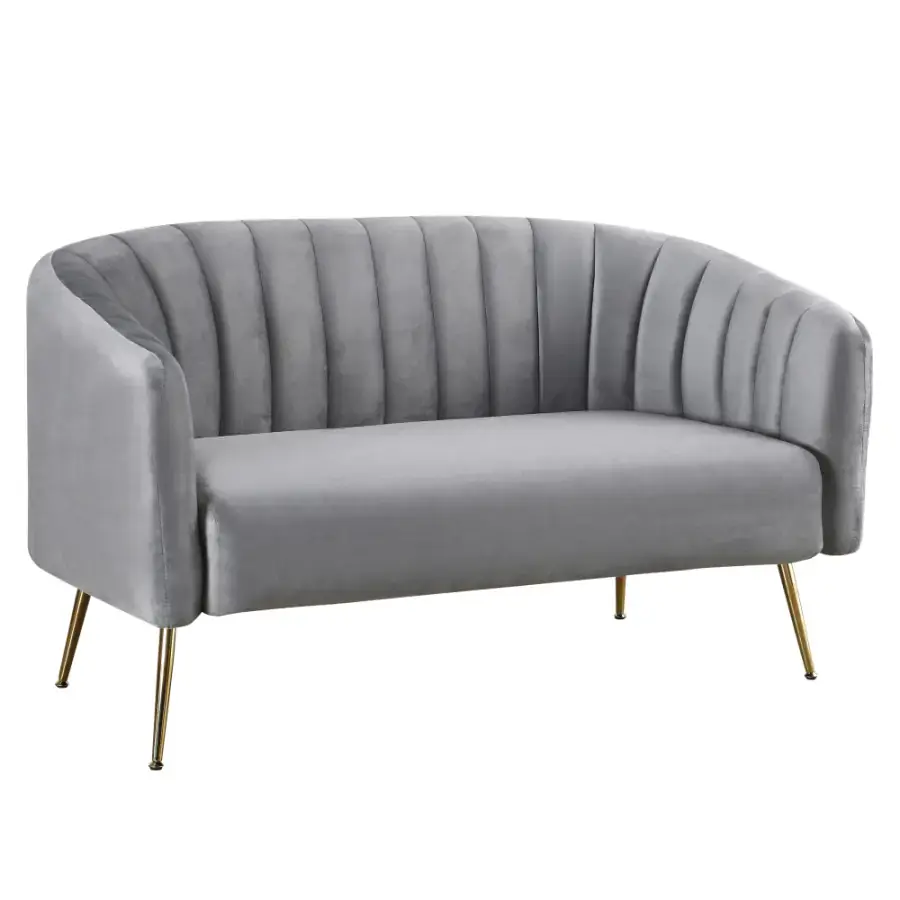 Tempo Kondela Designový 2-sed BAGY - šedá/gold chrom-zlatý