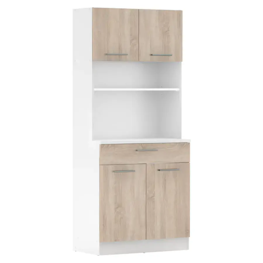 Tempo Kondela Čtyřdveřový kredenc DOMIS NEW - bílá/dub sonoma