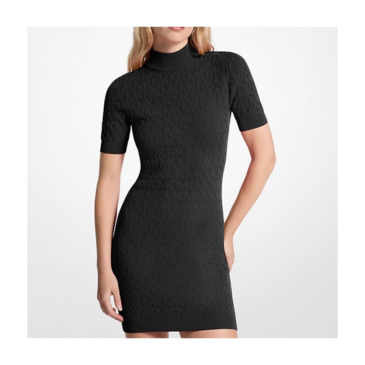 MICHAEL Michael Kors  EMBOSSED MK MOCK NK DRS  Černá