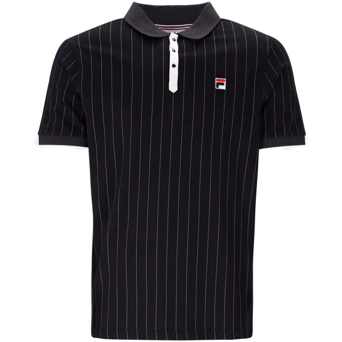 Fila  BB1 Classic Striped Polo Shirt Black/Gardenia/Fig/Charcoal  Černá