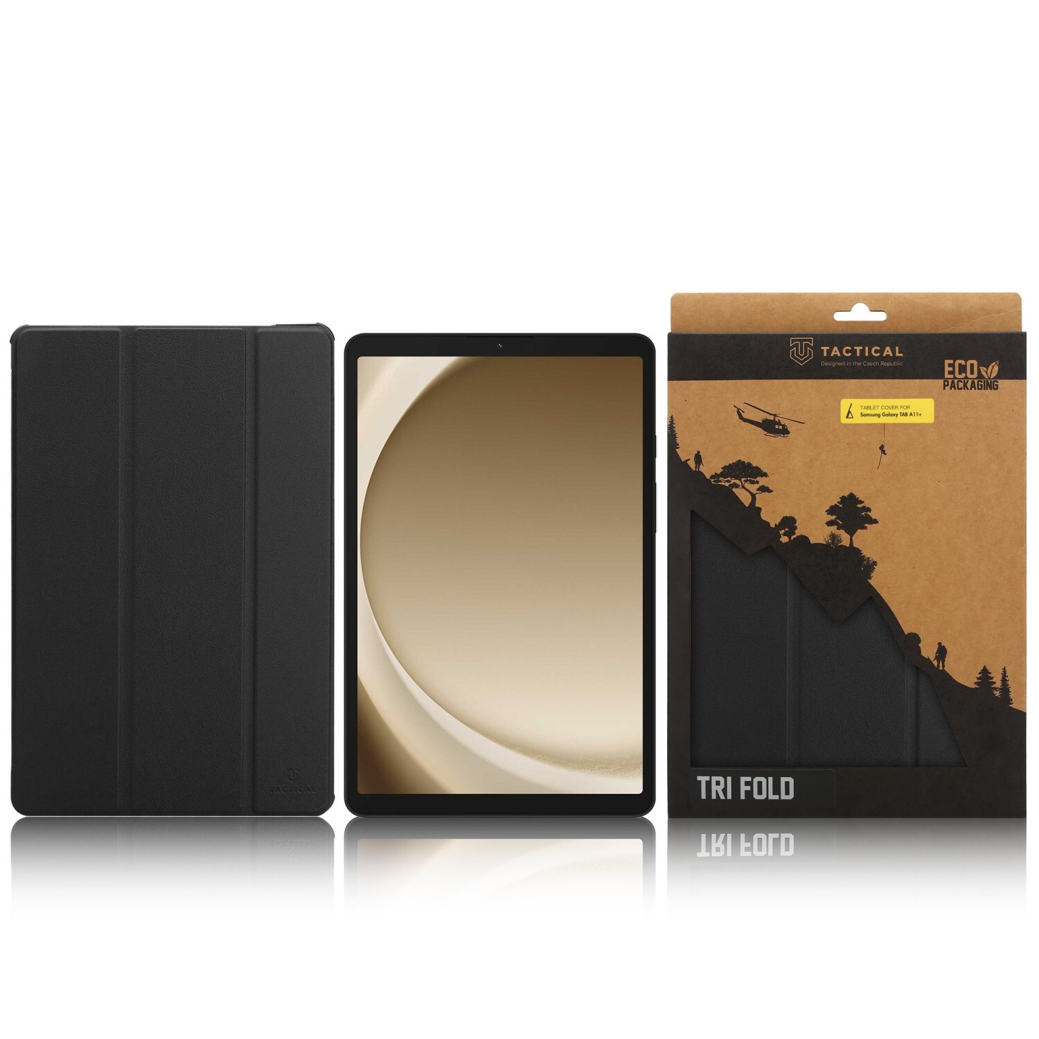 Flipové pouzdro Tactical Book Tri Fold pro Samsung Galaxy TAB A11+, černá