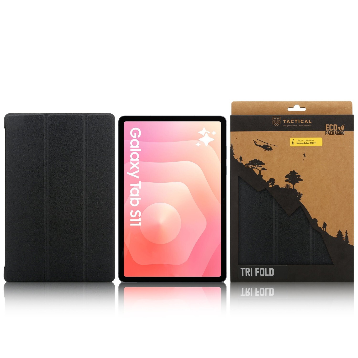 Flipové pouzdro Tactical Book Tri Fold pro Samsung Galaxy TAB S11, černá