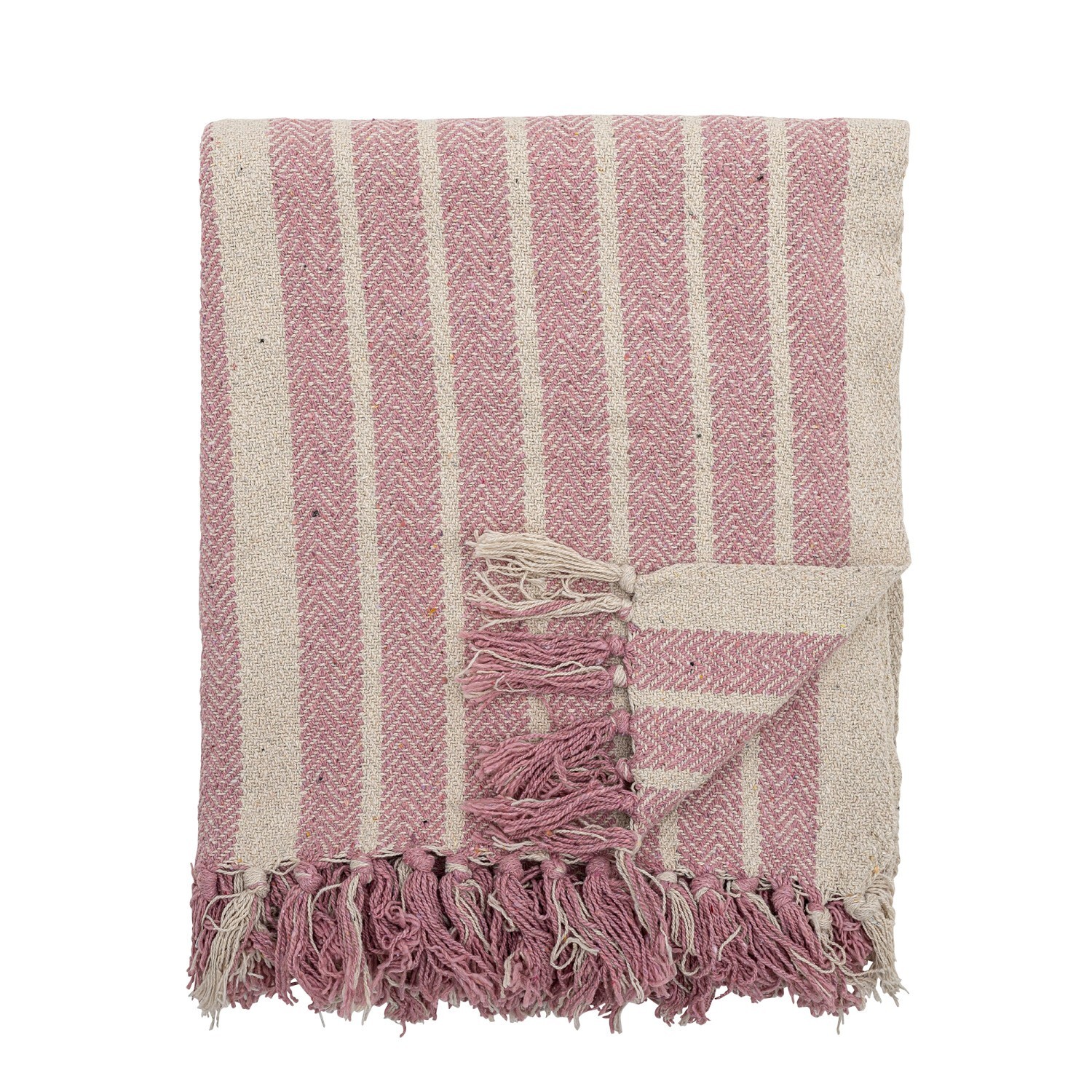 Pléd z recyklované bavlny 150x130 cm MONTA Bloomingville - růžový