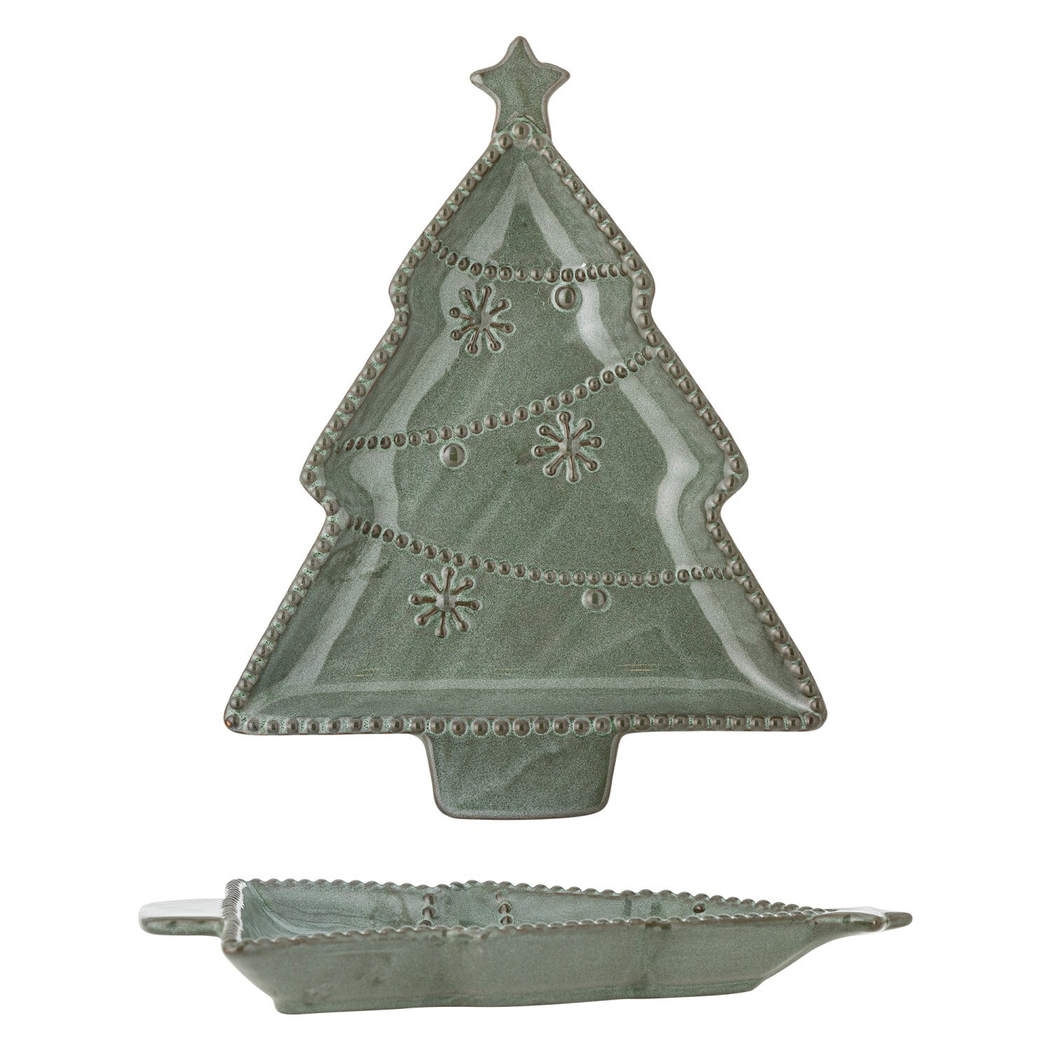 Kameninový servírovací talíř ALDER Bloomingville - zelený