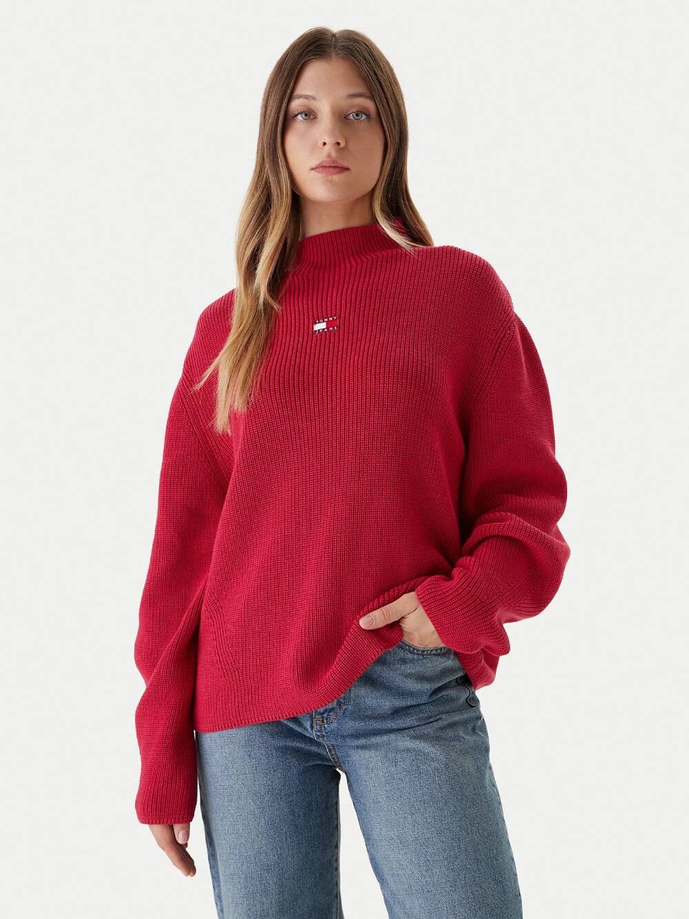 Tommy Jeans dámský růžový svetr DW0DW21676XJP S