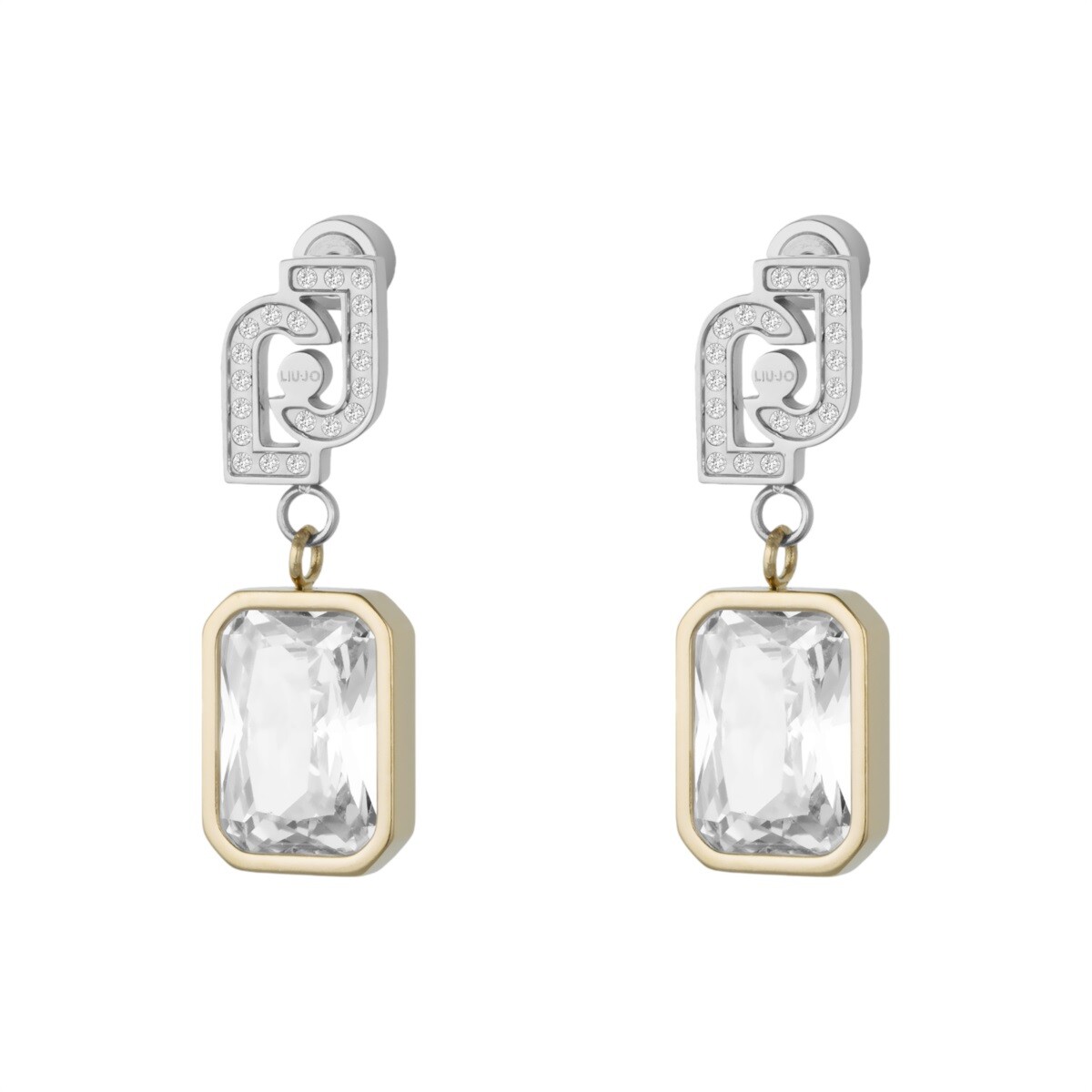 Liu Jo Třpytivé visací bicolor náušnice z oceli LJ3093