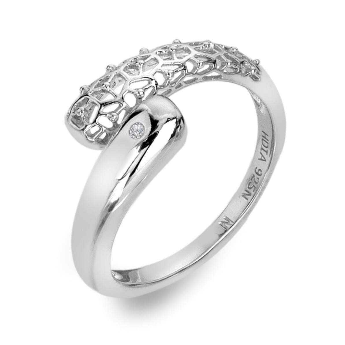 Hot Diamonds Asymetrický stříbrný prsten s diamantem Aster DR307 56 mm