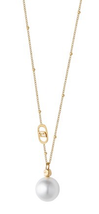 Liu Jo Minimalistický pozlacený náhrdelník se syntetickou perlou LJ3015