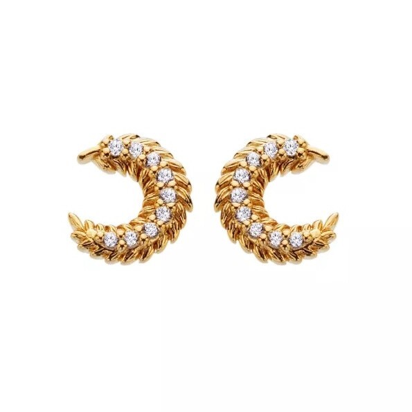 Hot Diamonds Jemné pozlacené náušnice s diamantem a topazy Selene DE855