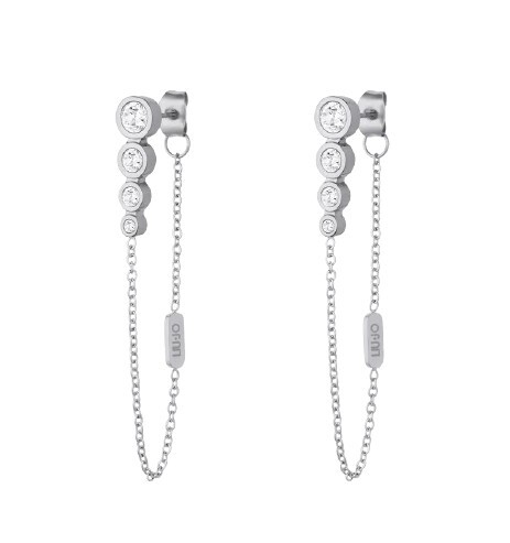 Liu Jo Okouzlující ocelové náušnice s visacími řetízky LJ2994