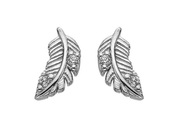 Hot Diamonds Stříbrné náušnice Pírko s kubickými zirkony Silver Whisper SWE008