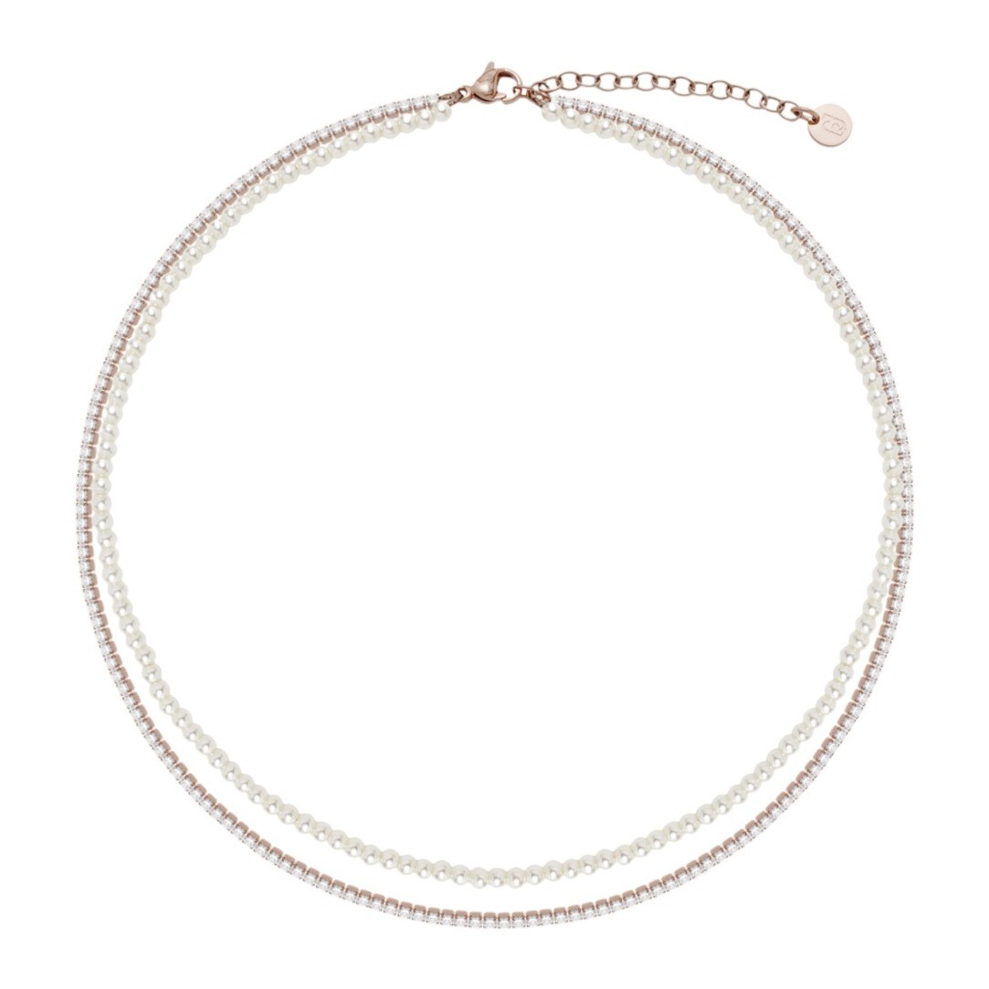 Liu Jo Dvojitý pozlacený perlový náhrdelník pro ženy LJ3028