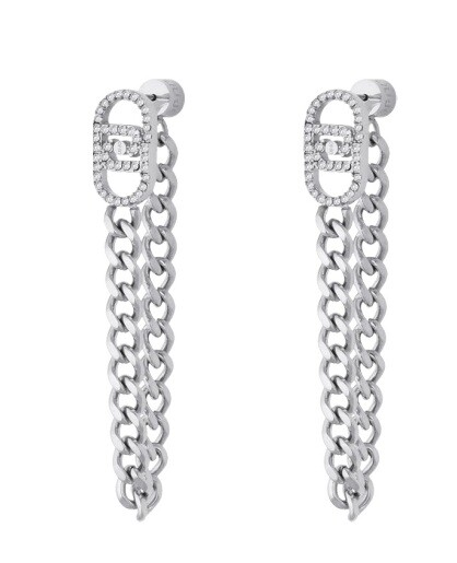 Liu Jo Dlouhé ocelové náušnice s visacími řetízky LJ3054