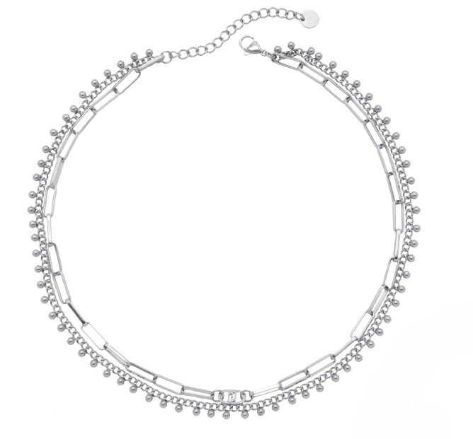 Liu Jo Moderní dvojitý náhrdelník z oceli LJ2998