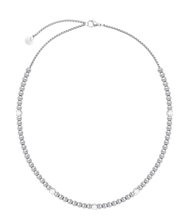 Liu Jo Ocelový korálkový náhrdelník s krystaly LJ2985