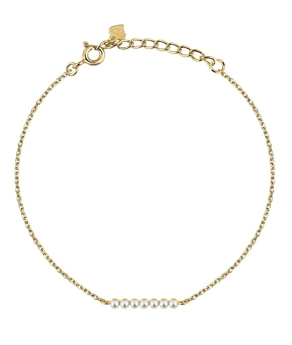 La Petite Story Elegantní pozlacený náramek se syntetickými perlami Silver LPS05AWV89