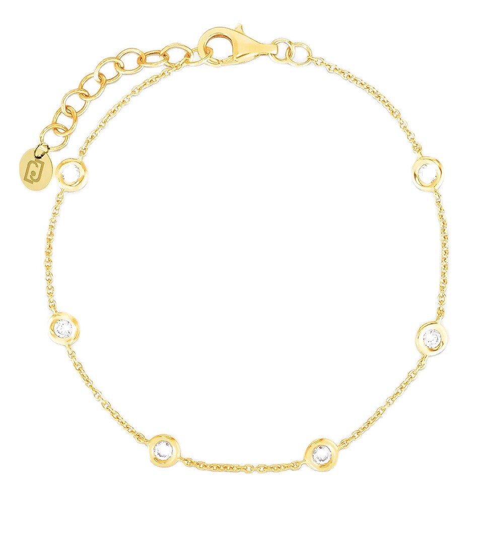 Liu Jo Něžný pozlacený náramek se zirkony Essential LJ2467