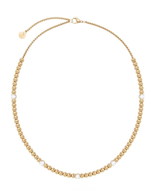 Liu Jo Pozlacený korálkový náhrdelník z oceli LJ2982