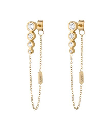 Liu Jo Okouzlující pozlacené náušnice s visacími řetízky LJ2995