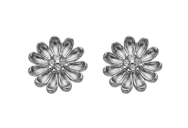 Hot Diamonds Stříbrné květinové náušnice se zirkony Thank You Silver Whisper SWE012