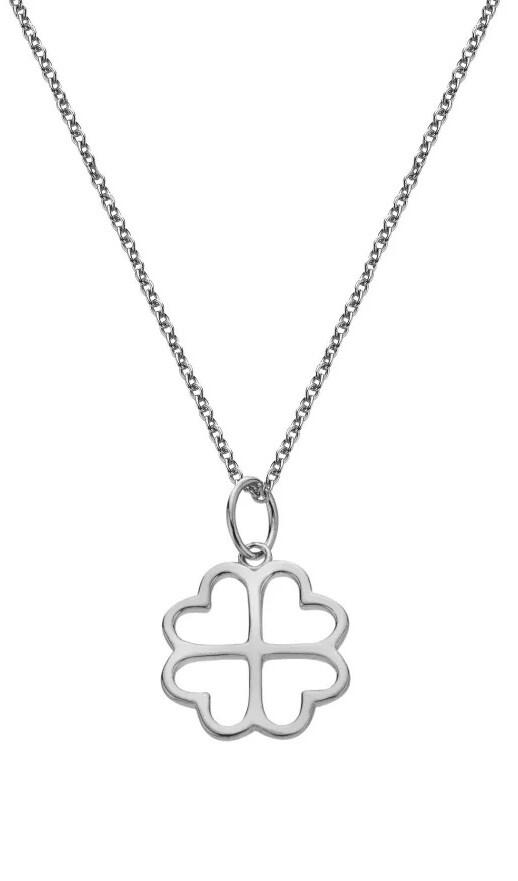 Hot Diamonds Stříbrný náhrdelník Čtyřlístek Silver Whisper SWP010 (řetízek, přívěsek)