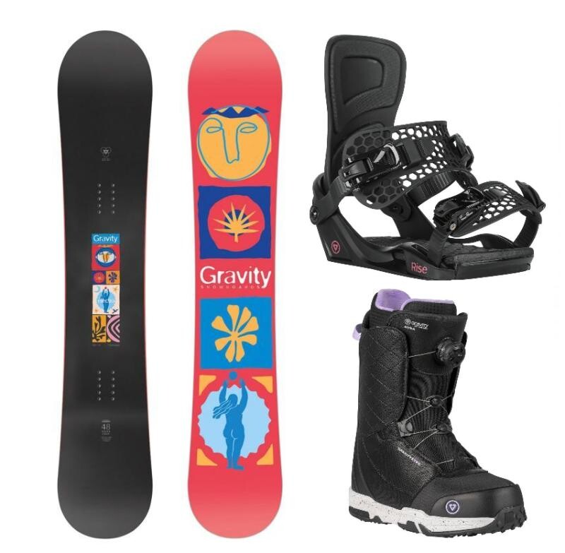 Gravity Electra 25/26 snowboard + Gravity Rise black vázání + Gravity Aura Atop black obuv
