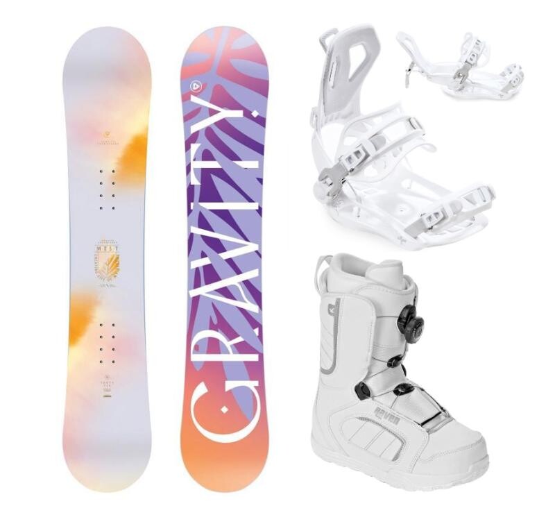 Gravity Mist 25/26 dámský snowboard + Raven Fastec FT360 white vázání + Raven Pearl white ATOP boty
