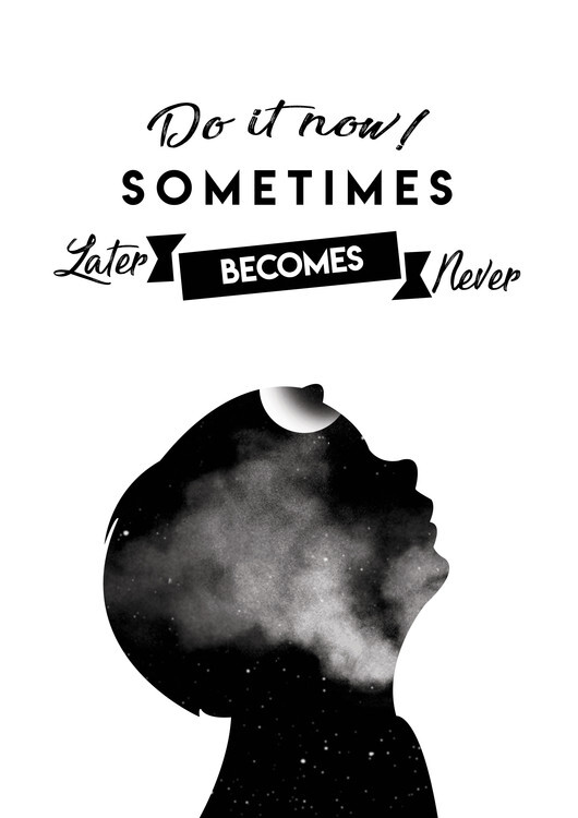Europosters Plakát, Obraz - Do it now - White, 30 × 40 cm