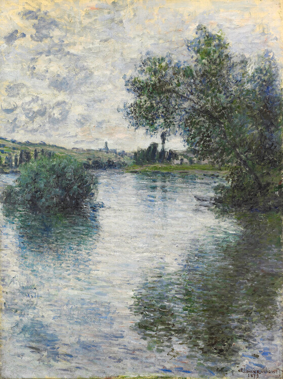 Claude Monet Plakát, Obraz - The Seine at Vetheuil (1879), Claude Monet, 30 × 40 cm