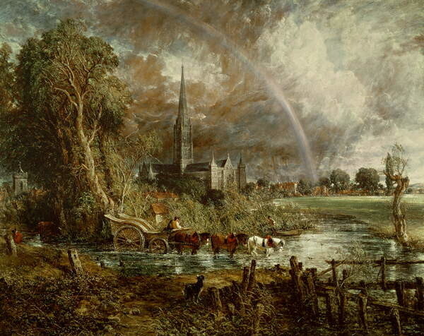 John Constable Plakát, Obraz - Salisbury Cathedral From the Meadows, 1831, John Constable, 40 × 30 cm